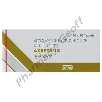 Axepta 18 Atomoxetine 18mg 10 Tablets Neurological Health