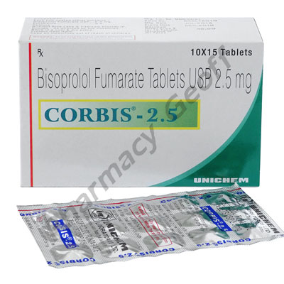 Corbis 2.5 Bisoprolol Fumarate USP 2.5mg 15 Tablets Heart